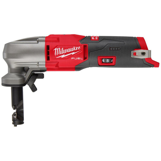 Milwaukee Tool 2476-20 Power Nibblers Minimum Cutting Radius (Inch) 3-1/4  Voltage 12V  Includes (1) M12 FUEL 16 Gauge Nibbler, (1) Chip Collection Bag  Standards UL Listed  Brushless Motor Yes  Series M12 FUEL