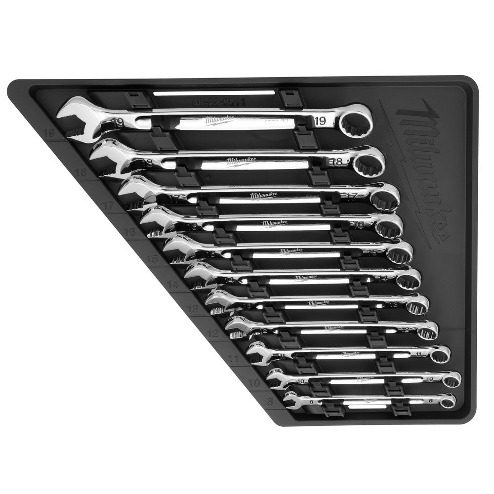 Milwaukee Tool 48-22-9511 Combination Set 11 Pc, 1/4" 5/16" 11/32" 3/8" 7/16" 1/2" 9/16" 5/8" 11/16" 3/4" & 7/8" Wrench, Inch