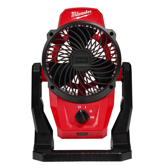 Milwaukee Tool 0820-20 Desk & Table Fans Fan Diameter 6in  Number Of Blades 3  Number Of Speeds 3  Power Source Battery  Indoor/Outdoor Indoor Outdoor  Voltage 12.00