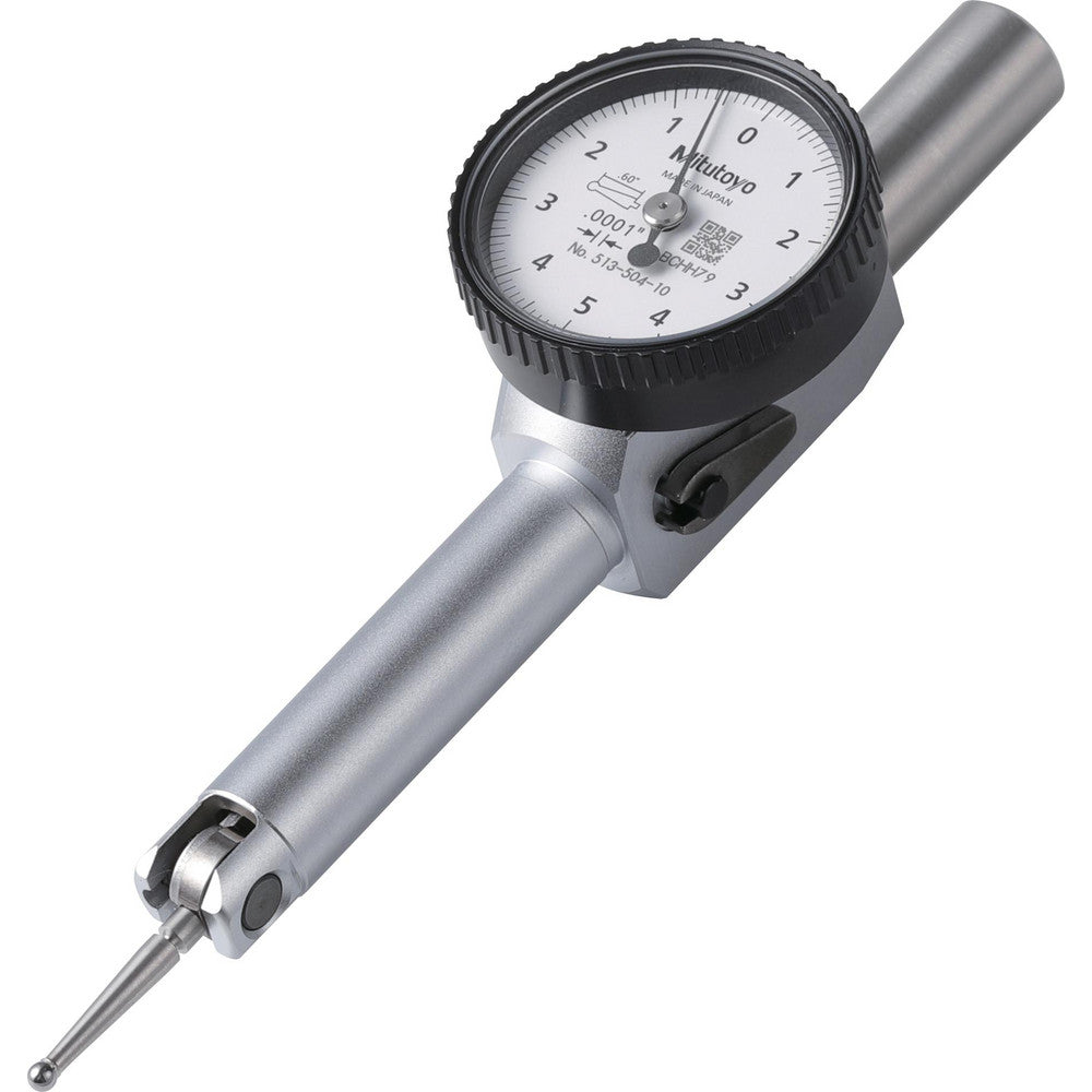 Mitutoyo 513-504-10E Dial Test Indicator 0.0100" Max, 0-5-0 Dial Reading, 0.000200" Accuracy