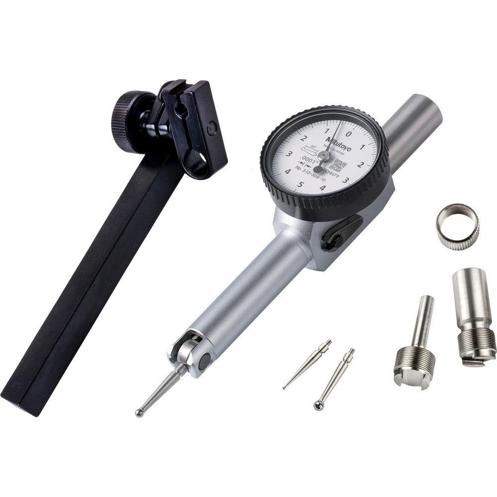Mitutoyo 513-504-10T Dial Test Indicator 0.0100" Max, 0-5-0 Dial Reading, 0.000200" Accuracy