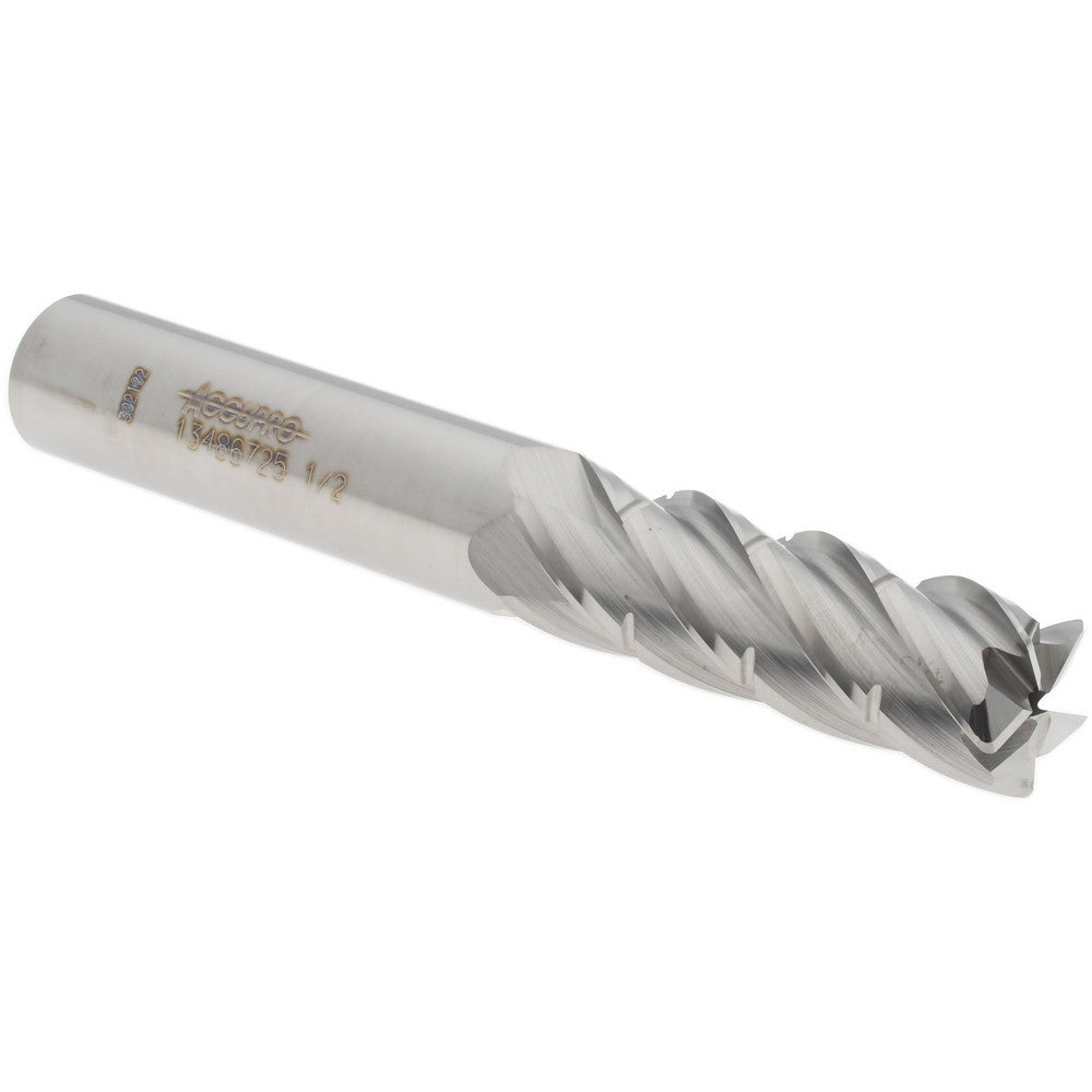 Accupro 13486725 Corner Radius End Mill 1/2" Dia, 1-1/2" LOC, 0.03" Radius, 5 Flutes, Solid Carbide