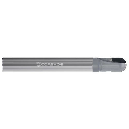 Corehog C90424 Ball End Mill 0.5" Dia, 2 Flute, Brazed Solid Carbide