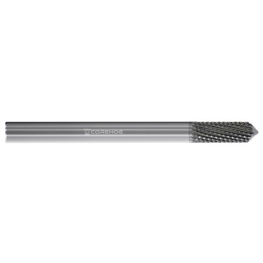 Corehog C35013 Diamond Pattern Router Bit 0.375" Dia, 1" LOC, 3" Shank Dia, Drill Point