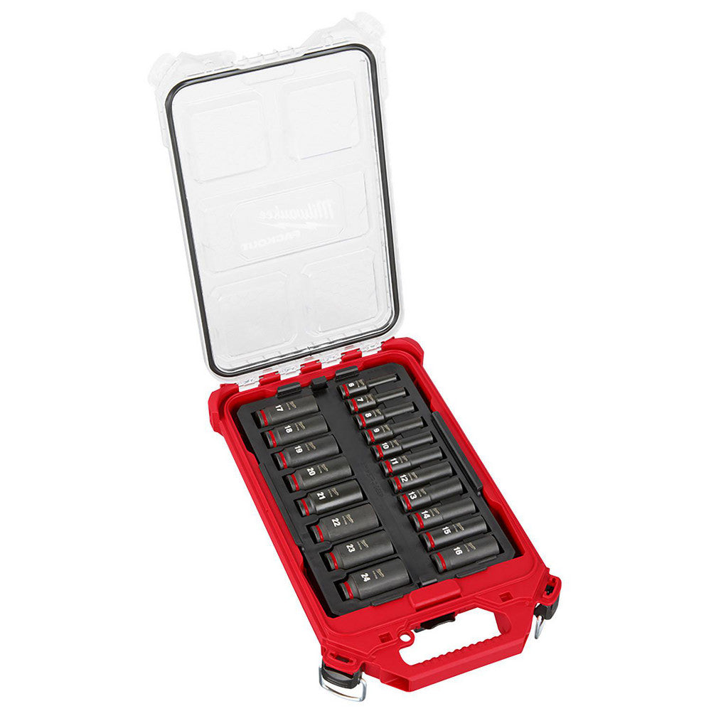 Milwaukee Tool 49-66-6801 Impact Socket Set 19 Pc, 3/8" Drive