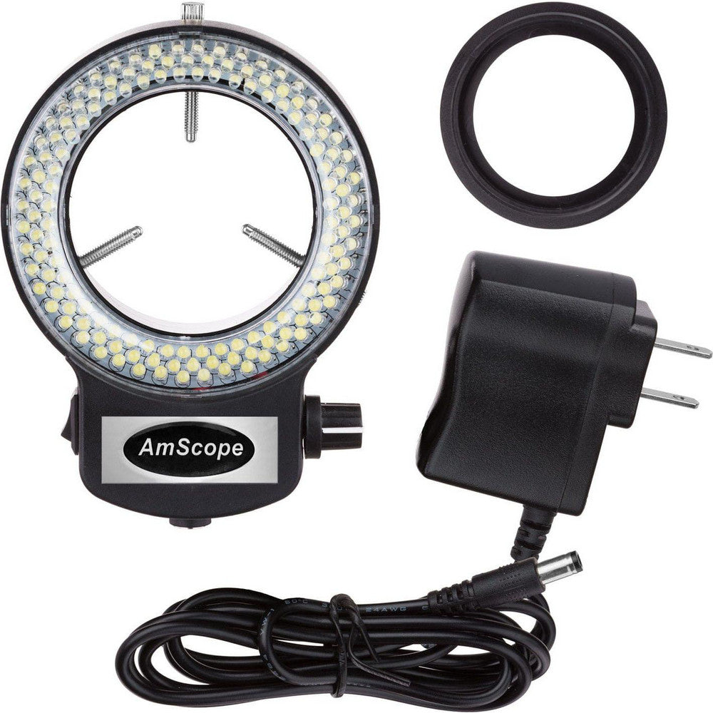 AmScope LED-144B-ZK 144 LED Intensity-adjustable Ring Light for Stereo Microscopes with Black Housing