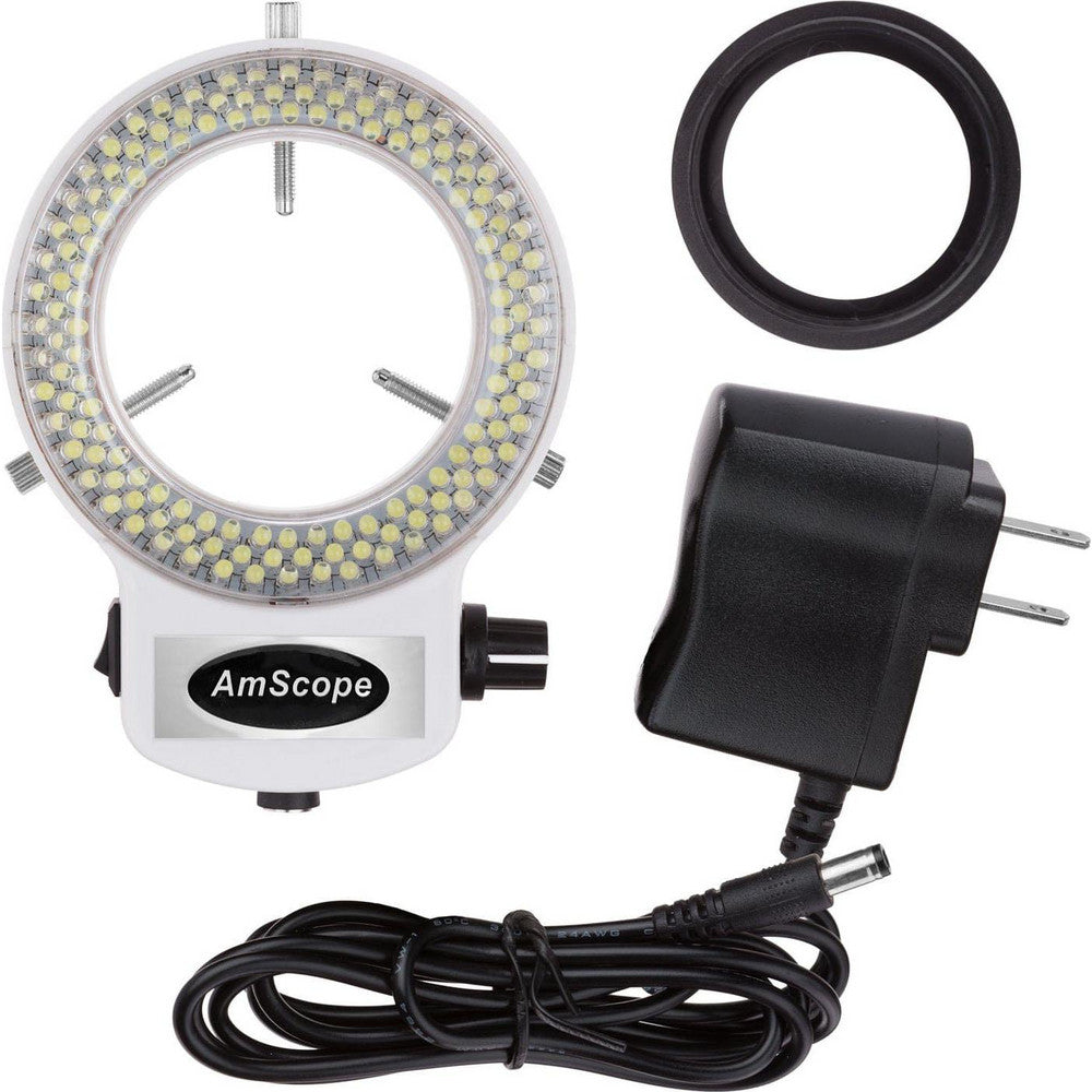 AmScope LED-144W-ZK 144 LED Intensity-adjustable Ring Light for Stereo Microscopes with White Housing