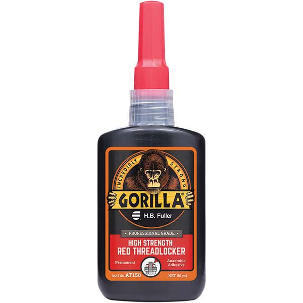 GorillaPro AT150 Threadlocker Red, Liquid, 50 mL, Bottle