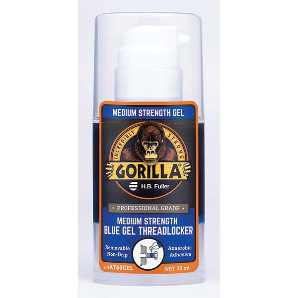 GorillaPro AT60GEL Threadlocker Blue, Gel 35 mL, Pump Bottle