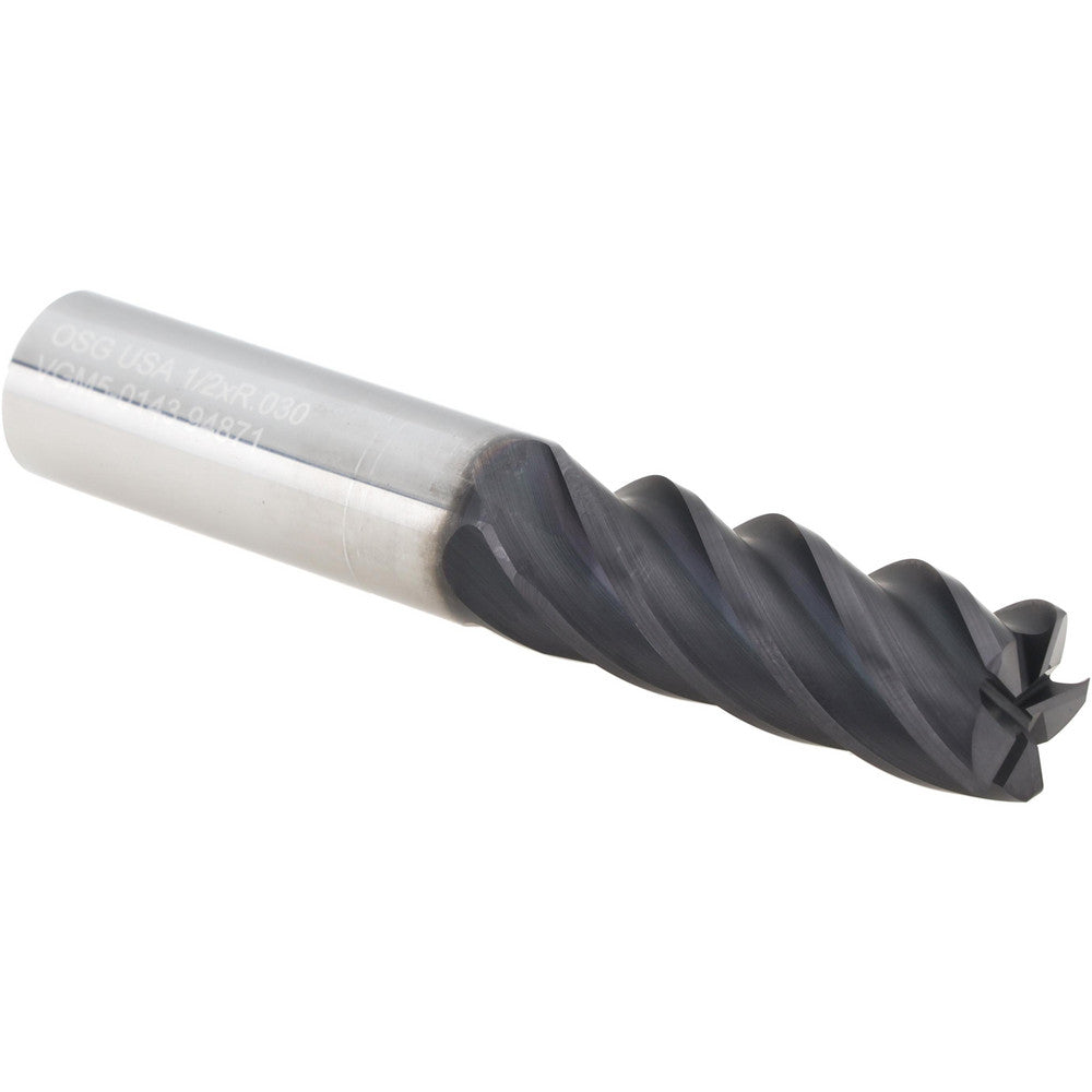 OSG VGM5-0143 VGM Corner Radius End Mill 1/2" Dia, 1-1/4" LOC, 0.0300" Radius, 5 Flute, Solid Carbide