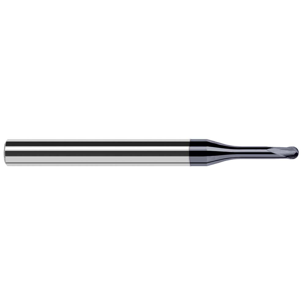 Harvey Tool 38762-C6 Ball End Mill 0.0620" Dia, 0.0500" LOC, 2 Flute, Solid Carbide