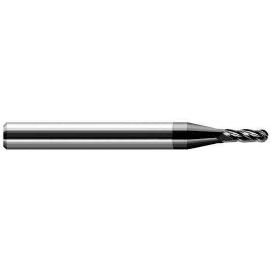 Harvey Tool 74315-C4 Ball End Mill 0.0150" Dia, 0.0450" LOC, 4 Flute, Solid Carbide