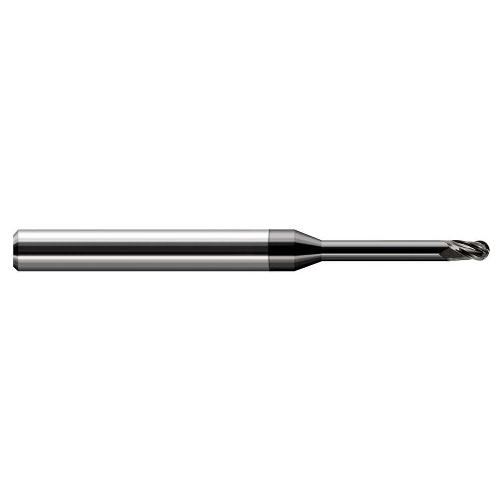 Harvey Tool 34210-C4 Ball End Mill 0.0100" Dia, 0.0150" LOC, 3 Flute, Solid Carbide