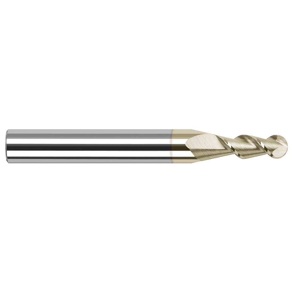 Harvey Tool 27862-C7 Ball End Mill 0.0620" Dia, 0.1860" LOC, 2 Flute, Solid Carbide