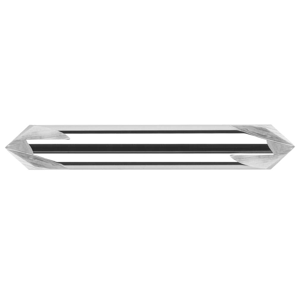 Harvey Tool 977645 Chamfer Mill 1/4" Dia, 1/4" Shank Dia, 90 deg, 2 Flute, Solid Carbide, Double End