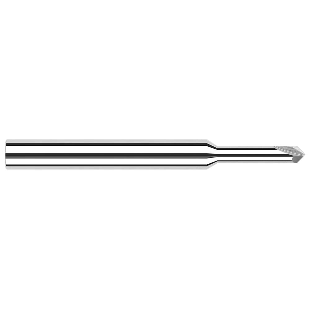 Harvey Tool 54730 Chamfer Mill 1/16" Dia, 1/8" Shank Dia, 60 deg, 2 Flute, Solid Carbide, Single End