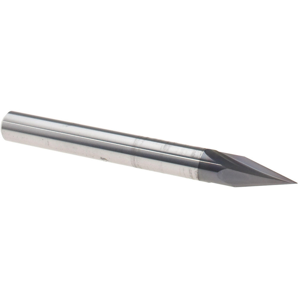 Harvey Tool 47615-C3 Chamfer Mill 1/4" Dia, 1/4" Shank Dia, 30 deg, 2 Flute, Solid Carbide, Single End