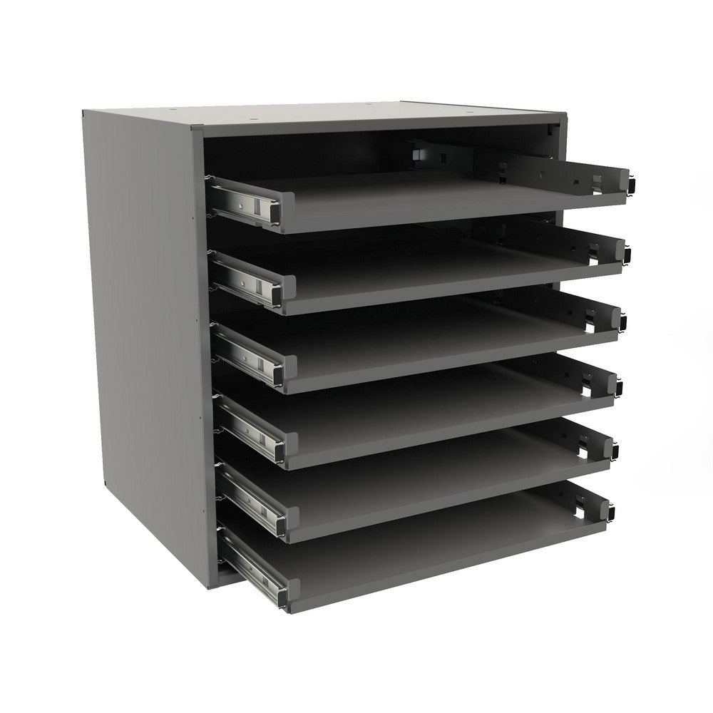 Durham 308B-95 Small bearing slide rack, 6 compartments, gray