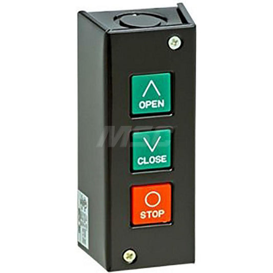 American Garage Door Supply PBS3 Garage Door Hardware Type Control Station, NEMA 1 Interior Use, Surface Mount For Use With Commercial Doors Commercial Gate Openers Material Metal Overall Length 1.81 Overall Width 2 Overall Height 2.875 Number of Buttons 3 Includes NEMA