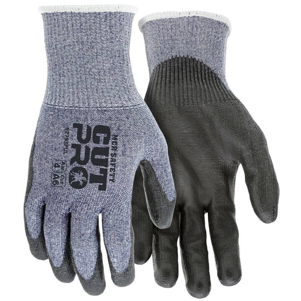 MCR Safety 92793PUXS Cut, Puncture & Abrasion-Resistant Gloves Cut Pro 92793PU, Size X-Small, ANSI Cut A6, ANSI Puncture 4, Polyurethane, HPPE