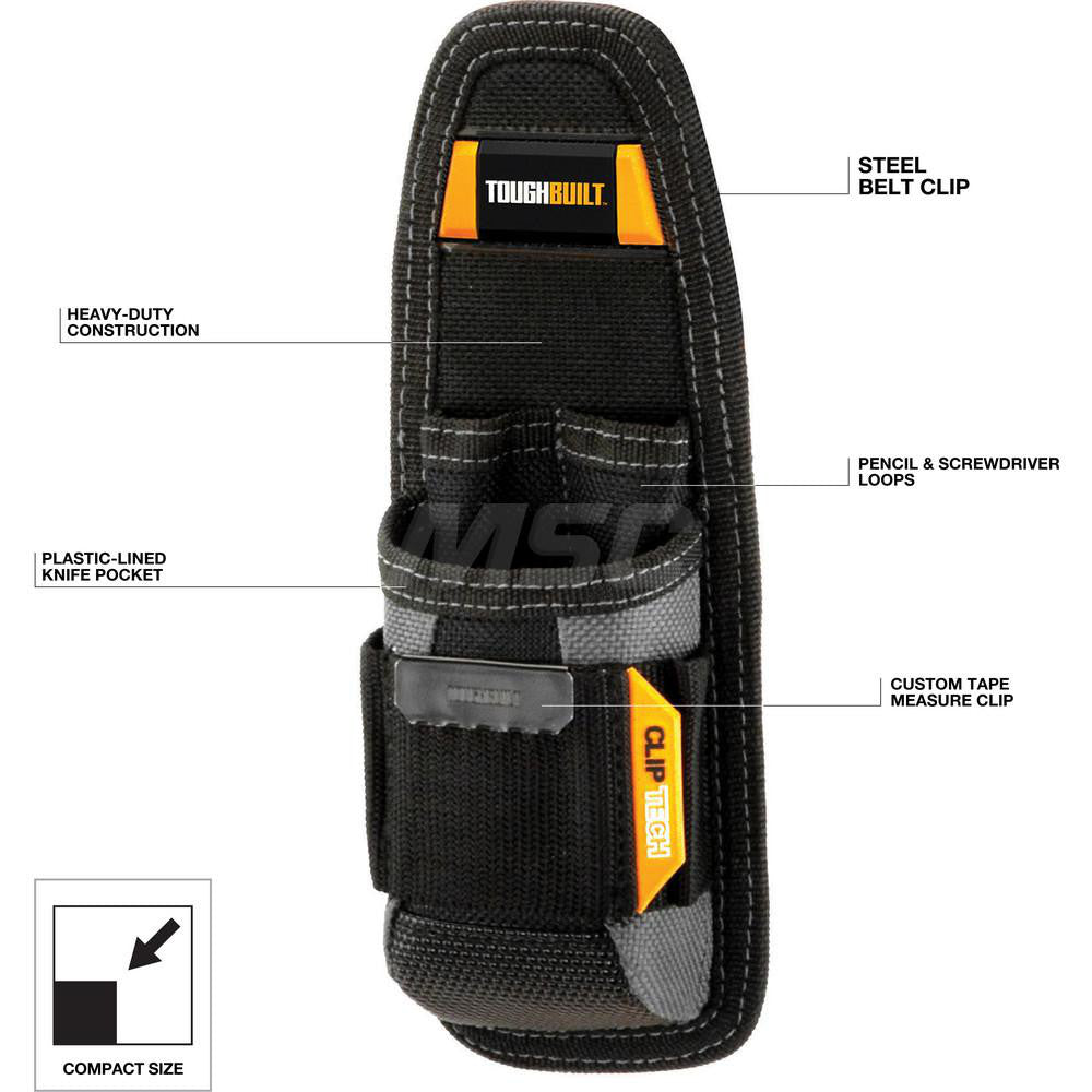 Toughbuilt TB-30 Tool Pouch 6 Pockets, Polyester, Black