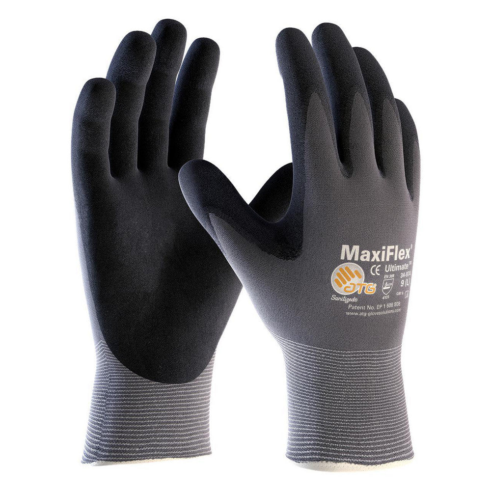 ATG 34-874V/XL Work Gloves ATG 34-874V, Size X-Large, Micro-Foam Nitrile-Coated Nylon & Elastane, General Purpose