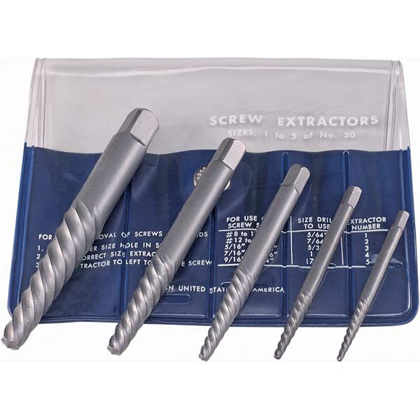 Cle-Line C21149 Bolt & Screw Extractor Set Screw Extractor