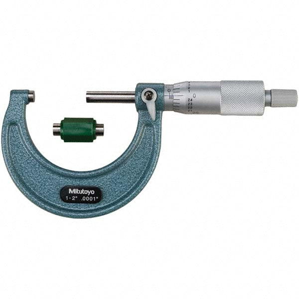 Mitutoyo 103-132CAL Mechanical Outside Micrometer 2" Range, 0.0001" Graduation