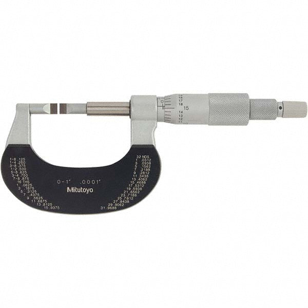 Mitutoyo 122-151-10CAL Blade Micrometer Mechanical, 1" Max