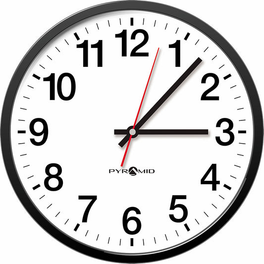 Pyramid Q-12210 Independent 14" Analog Clock, Battery Operated