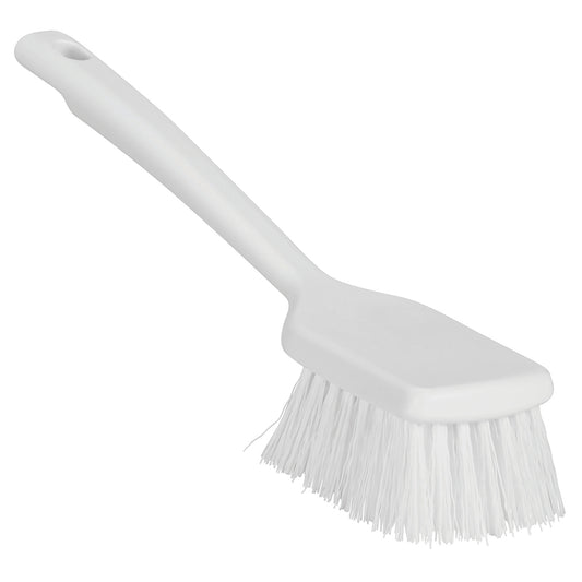 Vikan 410715 ColorCore Washing Brush with Short Handle, 11.8" Stiff, White