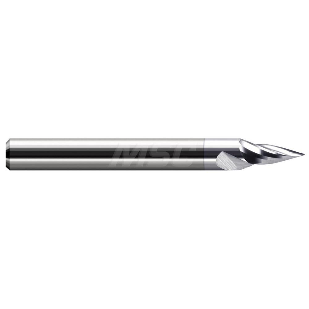 Harvey Tool 771202-C8 Tapered End Mill 20 deg Angle per Side, 0.0620" Small Dia, 0.2610" LOC, 2 Flute, Solid Carbide, Ball End