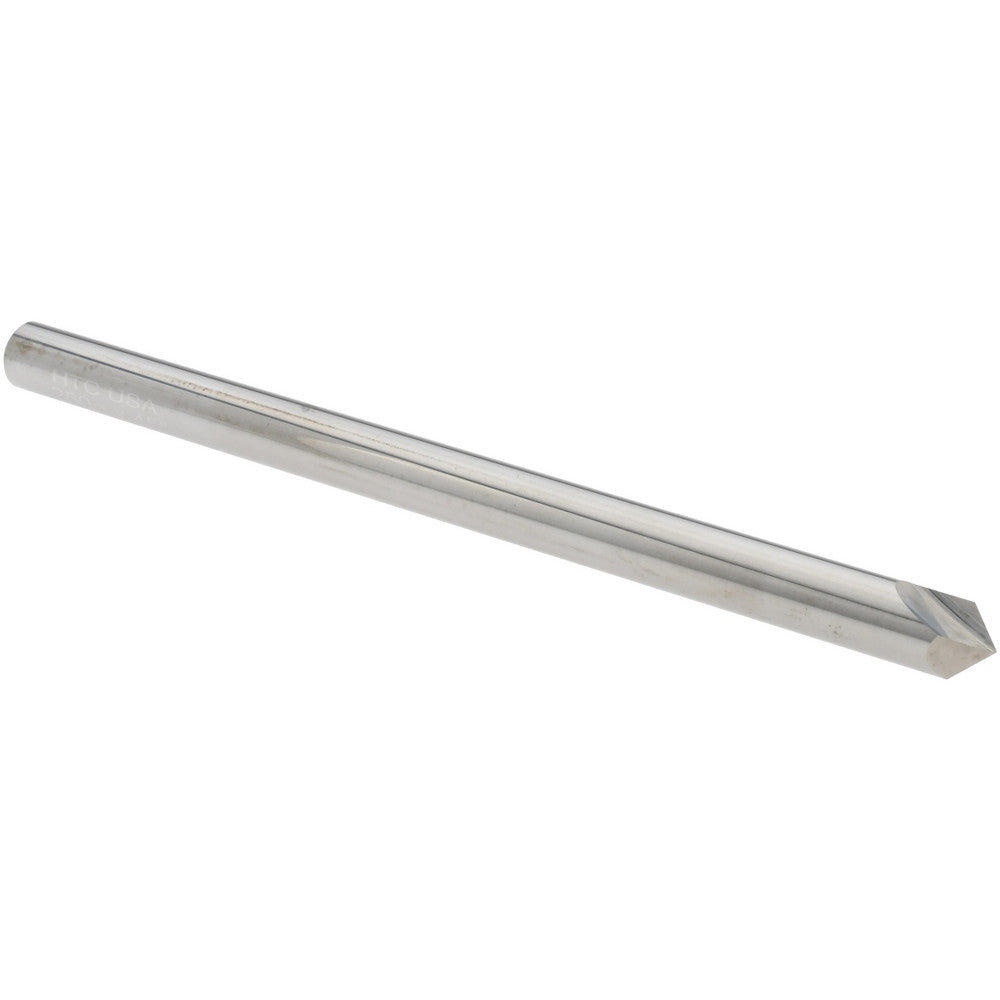 Harvey Tool 790345 Chamfer Mill 1/4" Dia, 1/4" Shank Dia, 90 deg, 2 Flute, Solid Carbide, Single End