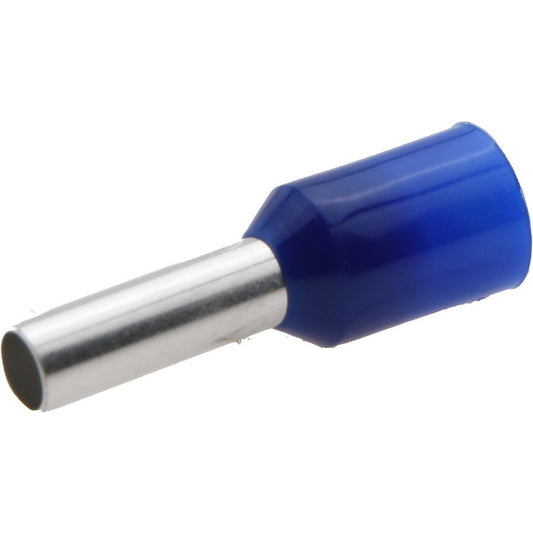 Value Collection E2508-BLUE Electrical Wire Ferrules Insulation Type Partially Insulated Connection Type Crimp Compatible Wire Size (sq mm) 2.5 mm² 14 AWG Compatible Wire Size (AWG) 14 Pin Length 0.315 in 8.0 mm Pin Length (mm) 8 Pin Diameter 2.2 mm Overall Length