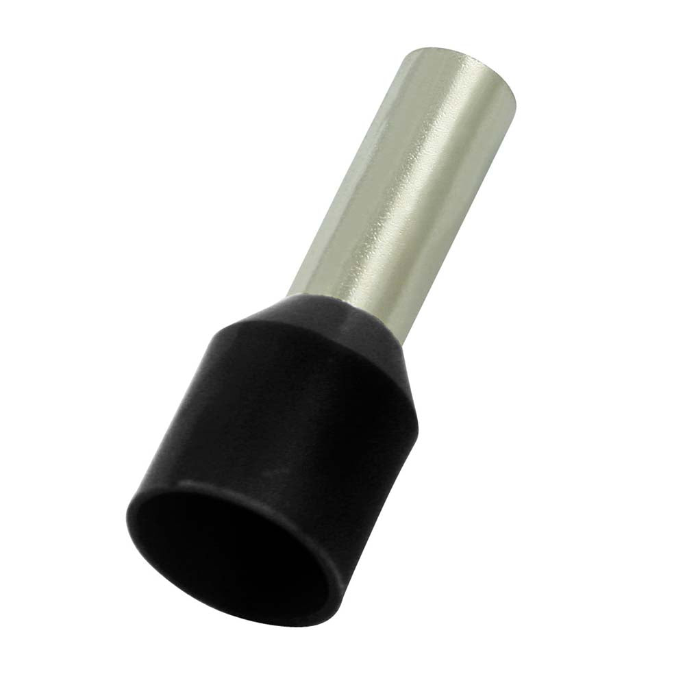 Value Collection E6012-BLACK Electrical Wire Ferrules Insulation Type Partially Insulated Connection Type Crimp Compatible Wire Size (sq mm) 6 mm² 10 AWG Compatible Wire Size (AWG) 10 Pin Length 0.472 in 12.0 mm Pin Length (mm) 12 Pin Diameter 3.5 mm Overall Length