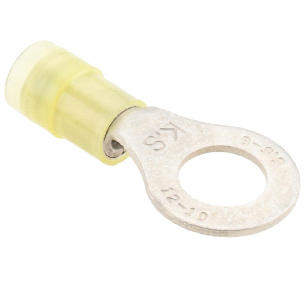 Value Collection RNYD5-8 Circular Ring Terminal Partially Insulated, 12 to 10 AWG, Crimp Connection
