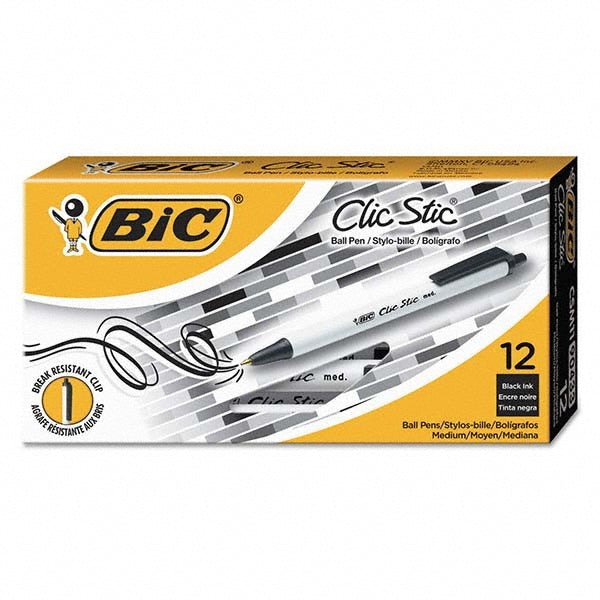 Bic BICCSM11BK Ball Point Pen 1 mm Tip, Black Ink
