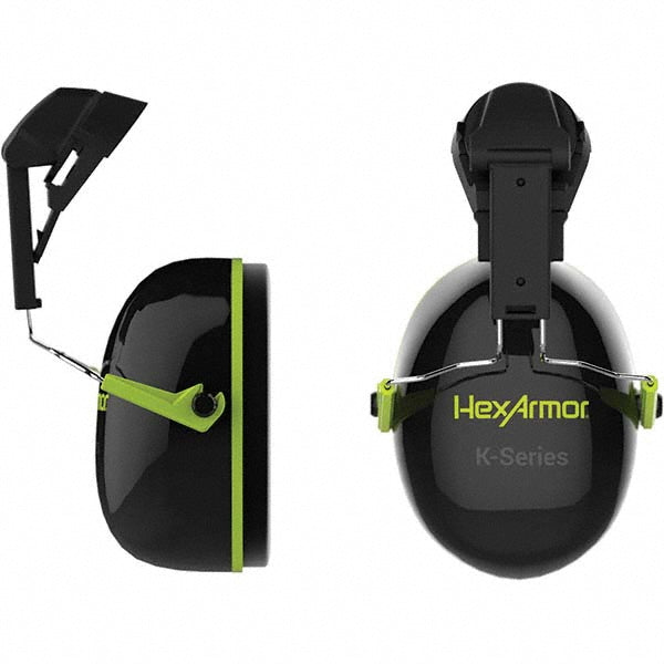 HexArmor 17-16001 Earmuffs 25 dB NRR Behind the Neck, Polyvinylchloride Cushion