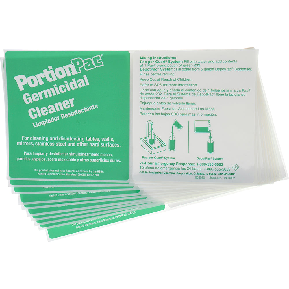 PortionPac LPG3202 Label Maker Label Green, Laminated Paper, 9" OAL, 3-1/4" OAW, 10 per Roll, 1 Roll