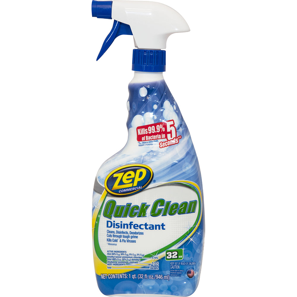 ZEP Inc ZUQCD32 Quick Clean Disinfectant Cleaner, 1 qt