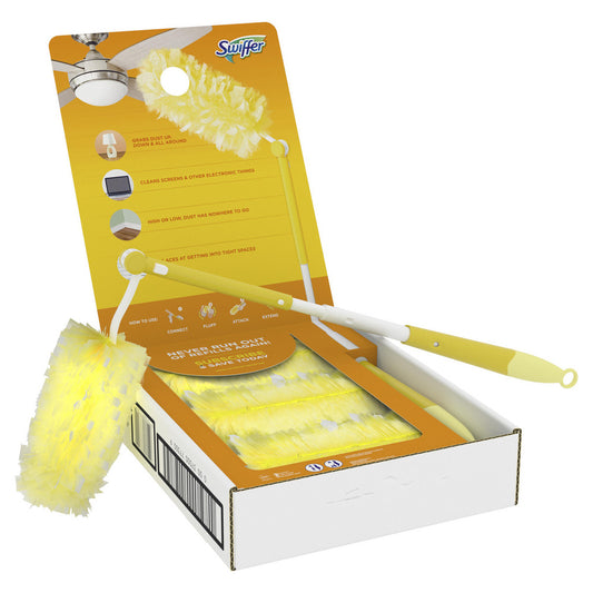 Swiffer PGC77300 Swiffer Duster Heavy Duty 3 ft Extended Handle Dusting Kit (1 Duster, 12 Refills)