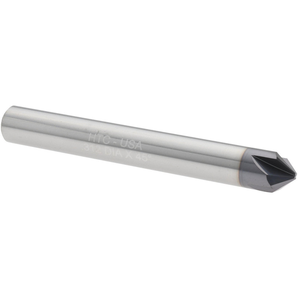 Harvey Tool 873245-C3 Chamfer Mill 5/16" Dia, 5/16" Shank Dia, 90 deg, 4 Flute, Solid Carbide, Single End