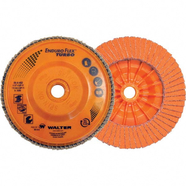 WALTER Surface Technologies 06A707 Flap Disc 5/8-11 Hole, 60 Grit, Ceramic, Type 27