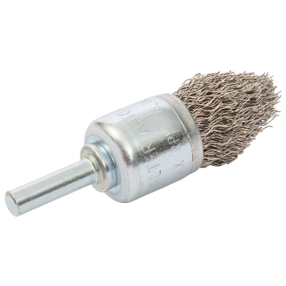 WALTER Surface Technologies 09C078 End Brushes 3/4" Dia, Stainless Steel, Crimped Wire