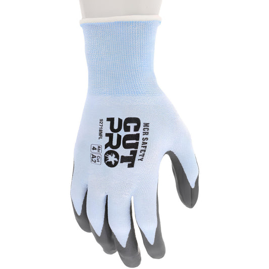 MCR Safety 92718NFL Cut, Puncture & Abrasion-Resistant Gloves Cut Pro 92718NF, Size Large, ANSI Cut A2, ANSI Puncture 3, Foam Nitrile, HPPE
