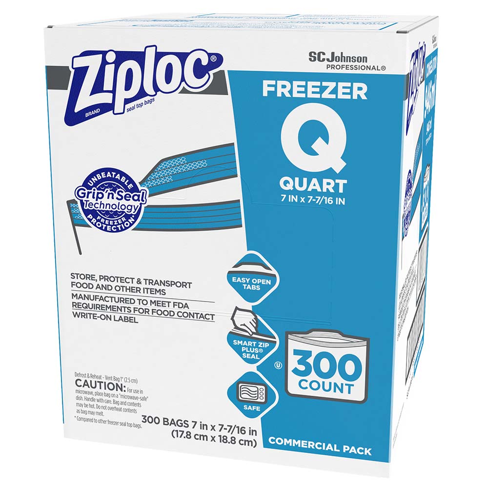 Ziploc 364957 Food Storage Bag 1 qt, Polyethylene