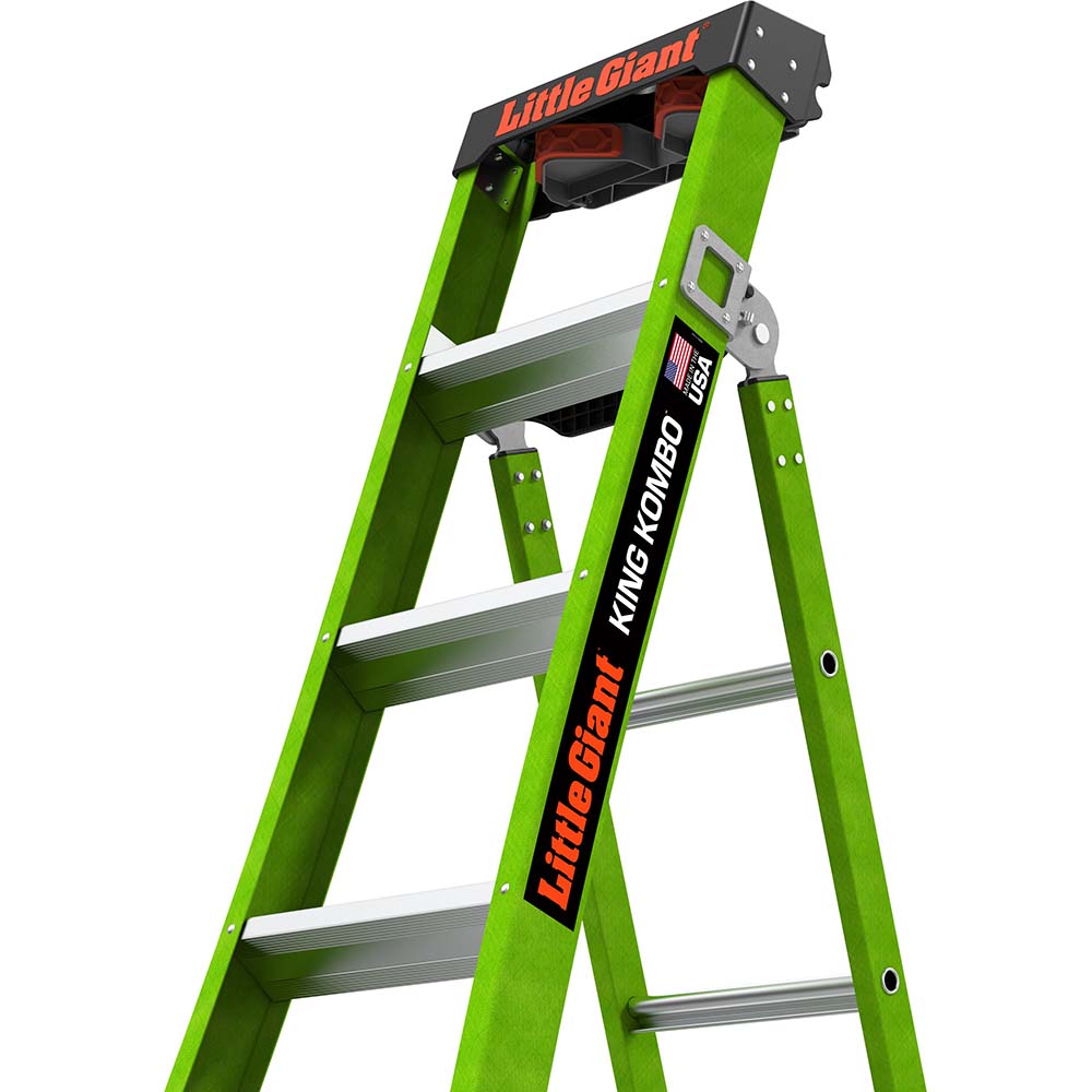 Little Giant Ladder 13906-071 5 Step Fiberglass Foldable Step Ladder Type IAA 375 lb Capacity 6' Height