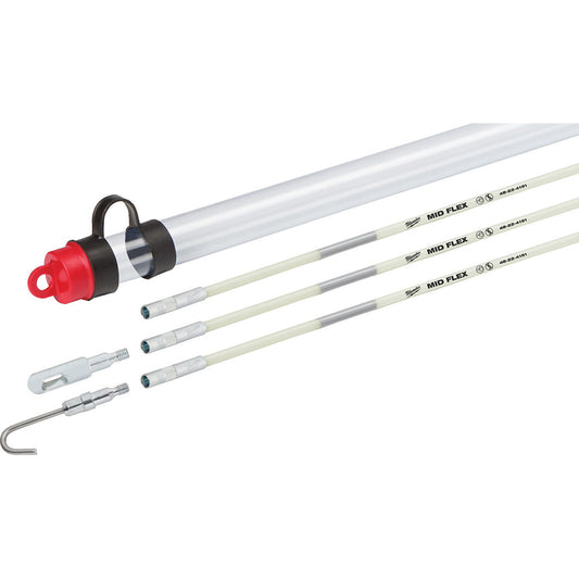 Milwaukee Tool 48-22-4152 Line Fishing System Kits & Components Component Type Fish Rod Kit  Includes (3) Mid Flex Sticks , Bullet Nose Tip, Hook Tips, Storage Tube w/Accessory Storage in Tube Cap  Overall Length (Feet) 15  Number of Pieces 6  