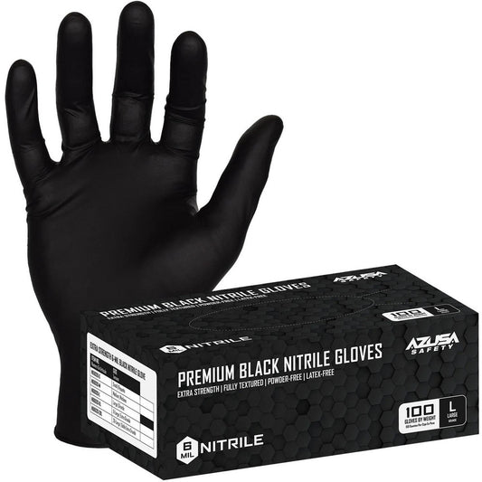 AZUSA Safety ND6020-XL Disposable Gloves X-Large, 6 mil Thick, Nitrile, Industrial Grade