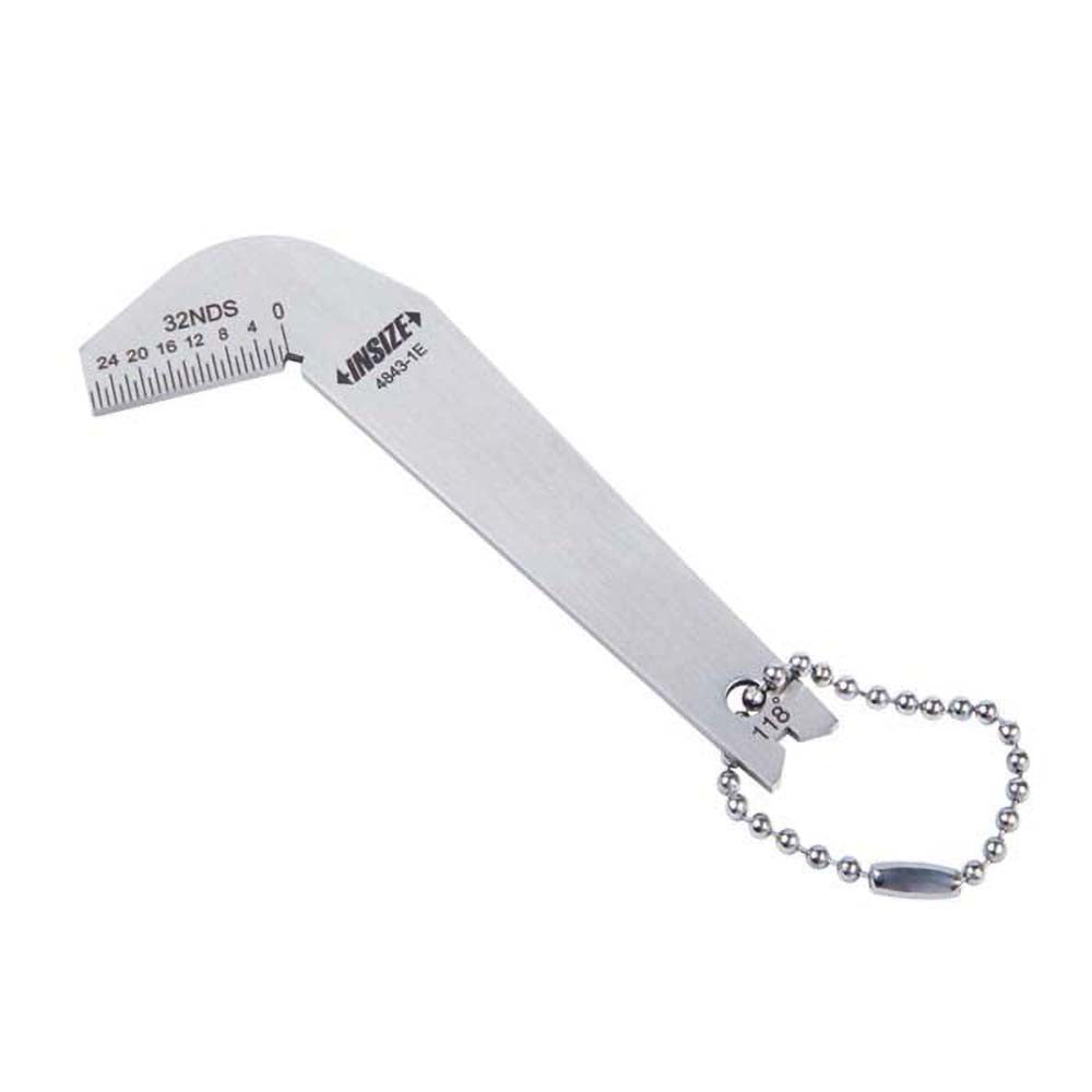 Insize USA LLC 4843-1E Drill Point Gages Head Material Stainless Steel  Bevel Angle 118.00  Includes Ruler Yes  